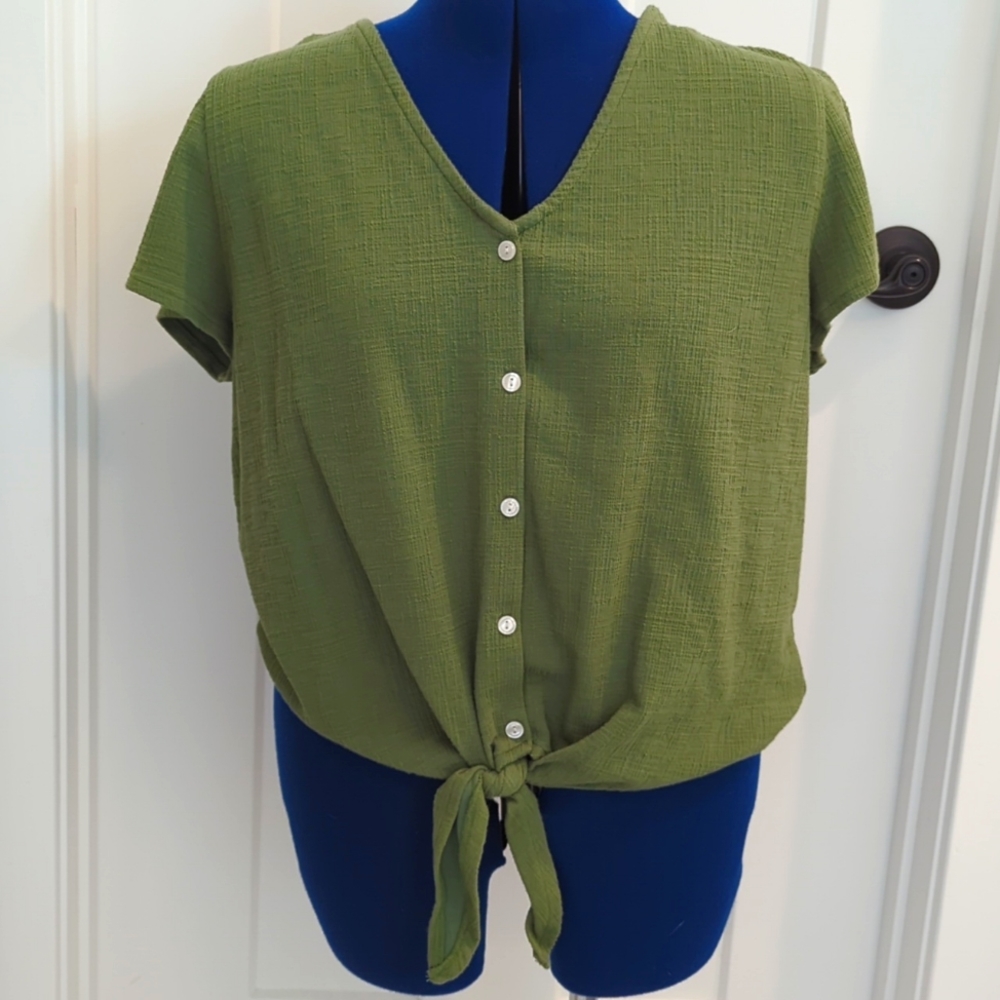J Crew tie button down top